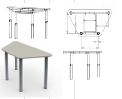 Картинка Стол трапеция (каркас цельносварной)