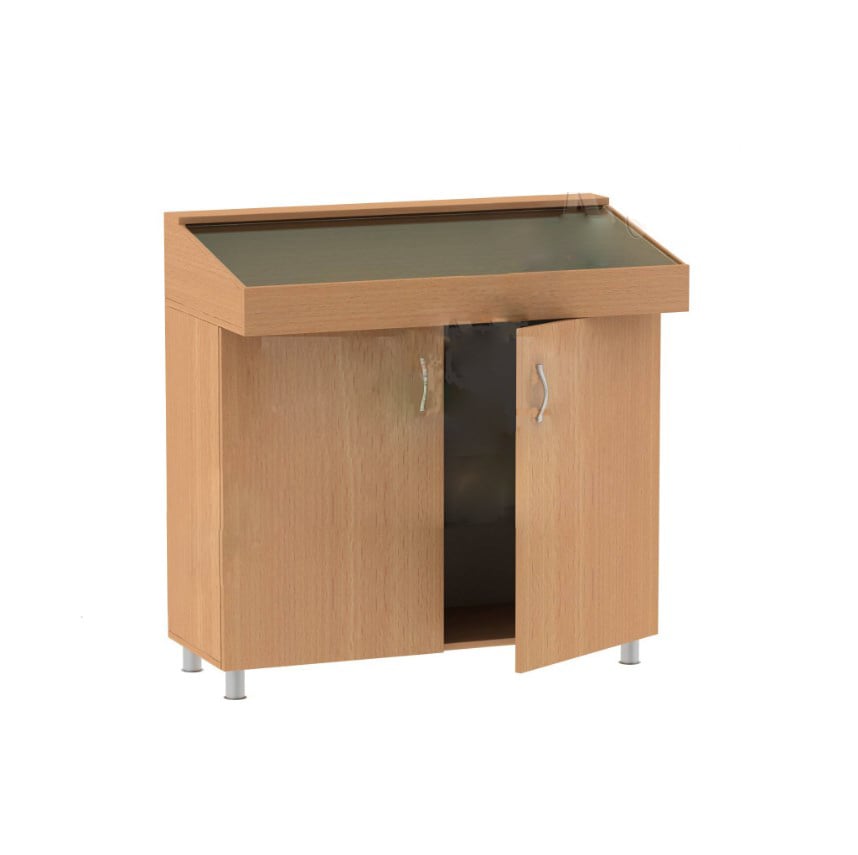 Картинка Витрина для школьного музея 1000x500x1000 мм, ЛДСП Беленый дуб