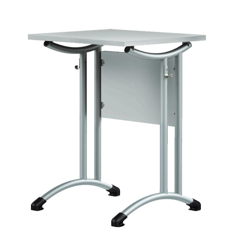 Картинка Стол ученический 1-мест. Эталон, каркас бело-алюм., серый 