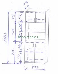 Картинка Шкаф 700*436*1920 эскиз №2, ЛДСП