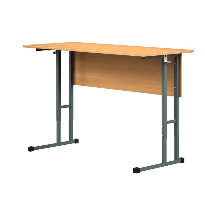 Картинка Стол ученический 2-мест., каркас серый, бук