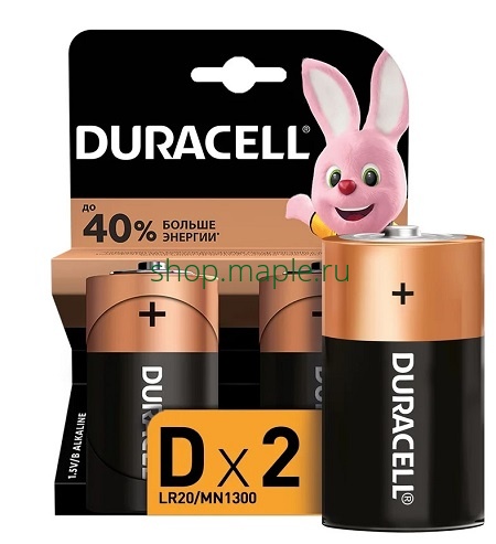 Картинка Батарея Duracell Basic LR20-2BL D (2шт. уп)