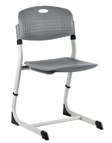 Картинка Стул регулируемый 5-7 гр. Оптима PP, пластиковые сиденье и спинка серый базальт, каркас светло-серый
