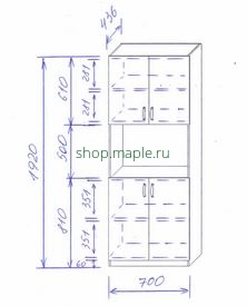Картинка Шкаф 700*436*1920 эскиз №1, ЛДСП