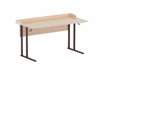 Картинка Стол ученический лабораторный для кабинета физики/химии с БОРТИКАМИ, 6 гр, бук, кр. синяя, розетка