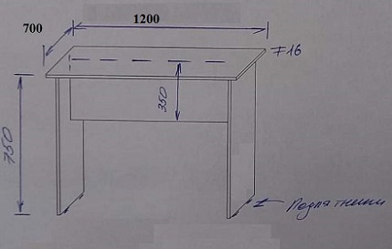 Картинка Стол письменный 1200х700х750