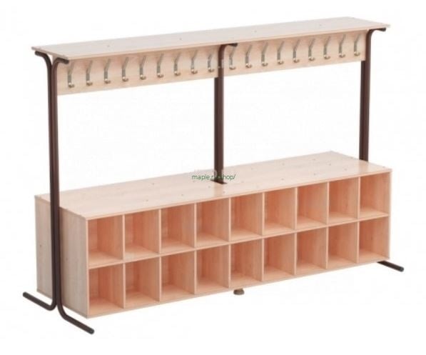 Картинка Вешалка напольная двусторонняя с полками для обуви на 36 крючка