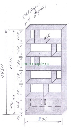 Картинка Шкаф-стеллаж 800х436х1920
