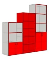 Картинка Стеллаж трио 1800х400х2000 мм, ЛДСП Дуб атланта с зелёной кромкой